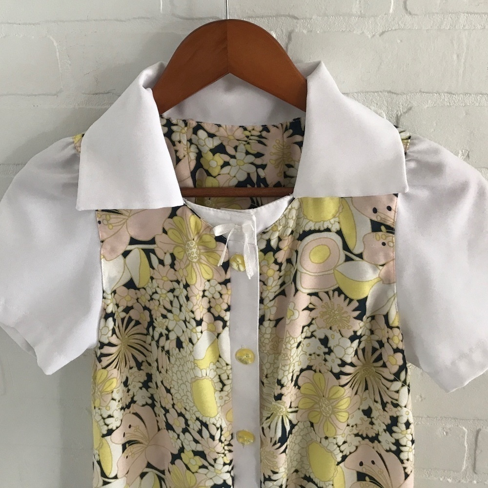 Vintage 60s Mod Floral Mini Dress Twiggy Style Rare Find Handmade Size S - Picture 5 of 13